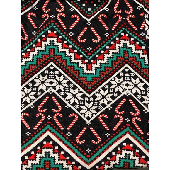 NEW Candy Cane Fair Isle / Chevron Holiday Leggings - Picture 3 of 8